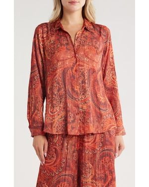 L'Agence Argo Paisley Button-Up Shirt - Red