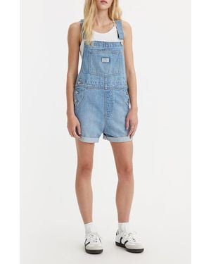 Levi's Cuffed Hem Denim Shortalls - Blue