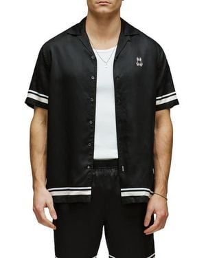 Psycho Bunny Aden Border Camp Shirt - Black