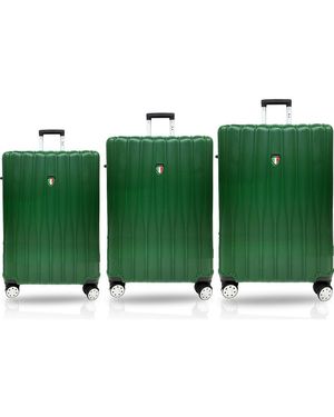 TUCCI Baratro Hardshell 3-Piece Spinner Luggage Set - Green