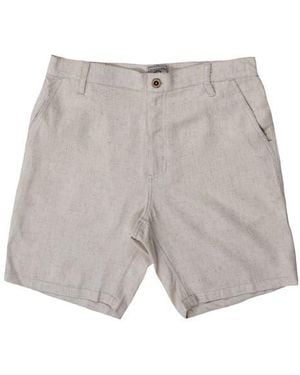 Burnside Cotton & Linen Blend Shorts - Gray