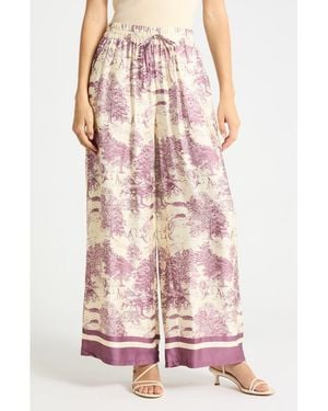 Joie Safari Print Wide Leg Pull-On Pants - Pink