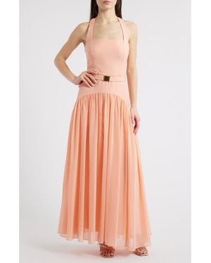 Hutch Aza A-Line Halter Dress - Orange