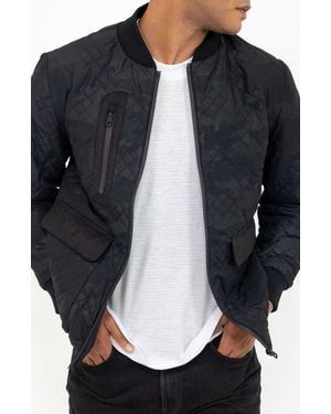 PINOPORTE Quilted Bomber Jacket - Black