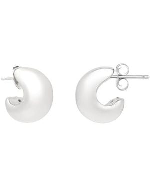 KARAT RUSH Rhodium Plated Sterling Puffed Three-Quarter Hoop Earrings - Multicolor