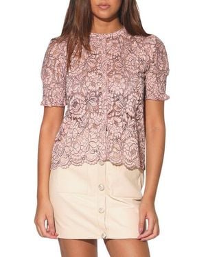 Walter Baker Amira Floral Lace Button-Up Shirt - Multicolor