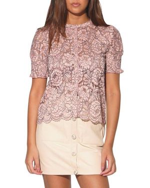 Walter Baker Amira Floral Lace Button-Up Shirt - Multicolor