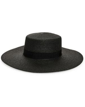 Nordstrom Rack Structured Boater Hat - Black