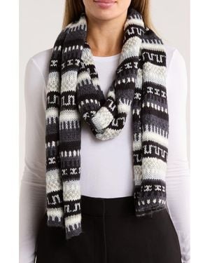 Ted Baker Fair Isle Knit Scarf - Black