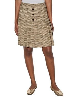 Ming Wang Metallic Tweed Skirt - Natural