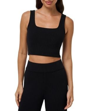 Travis Mathew Evening Retreat Rib Crop Tank - Black