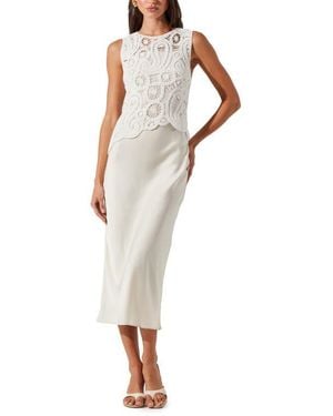 Astr Martina Mixed Media Midi Dress - Multicolor