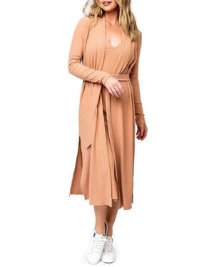 Gibsonlook Ribbed Longline Cardigan - Multicolor