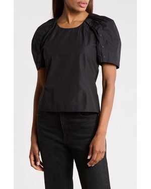 3.1 Phillip Lim Bloom Sleeve Scoop Neck Top - Black