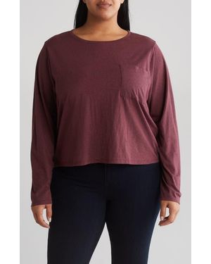 Threads For Thought Long Sleeve Patch Pocket T-Shirt - Red