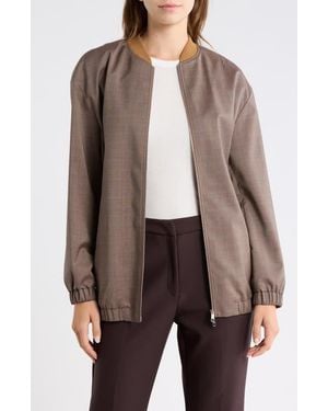 BOSS Jemata Check Bomber - Brown