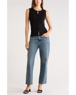 Leith Variegated Rib Sweater Tank - Blue