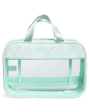 MYTAGALONGS Box Quilted Clear Toiletry Case - Blue