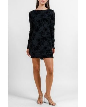 Beivy Long Sleeve Low Back Minidress - Black