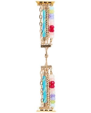 Nordstrom Rack Beaded Chain Apple Watch Watchband - White