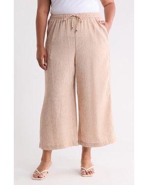 Max Studio Crop Drawstring Pants - Natural