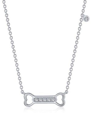 Lafonn Simulated Diamond Dog Bone Pendant Necklace - Blue