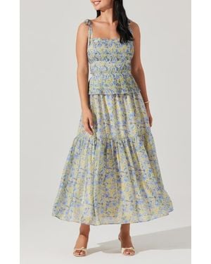 Astr Ethelind Floral Tiered Sundress - Multicolor