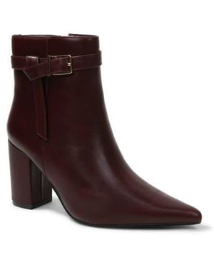 BERNESS Blanche Faux Leather Pointed Toe Bootie - Brown