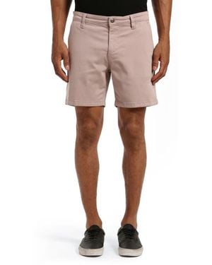 Mavi Noah Flat Front Stretch Twill Shorts - Natural