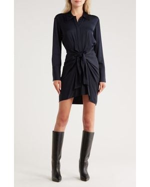 A.L.C. Mia Satin Mini Shirtdress - Black
