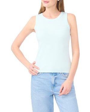 Halogen® Fitted Ribbed Tank Top - Blue
