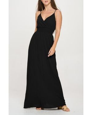 WEST K Solid Sleeveless Gauze Maxi Dress - Black
