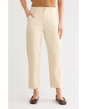 AG Jeans Yuko Tapered Ankle Safari Pants - Natural