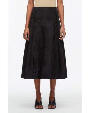 3.1 Phillip Lim Tie Waist Button Midi Skirt - Black