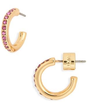 Kurt Geiger Pavé Crystal Mini Huggie Hoop Earrings - Black
