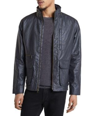 John Varvatos Irving Zip-Up Linen Jacket - Gray