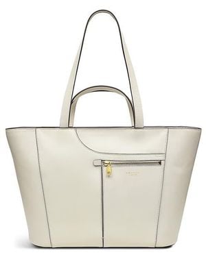 Radley Pockets Icon Zip Leather Tote Bag - White