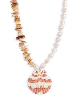 Frasier Sterling Sardina Shell Pendant Necklace - White