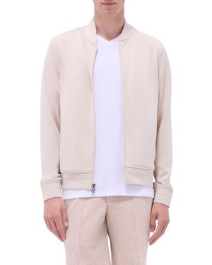 Bugatchi Soft Touch Knit Bomber Jacket - White