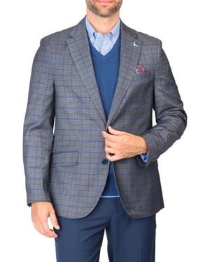 Tailorbyrd Classic Mélange Windowpane Sport Coat - Blue
