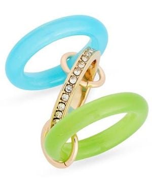 Nordstrom Rack Cubic Zirconia Resin Interlock Ring - Blue