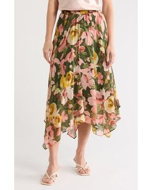 Vince Camuto Asymmetric Midi Skirt - Multicolor