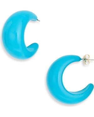 Leith Puffy Resin Hoop Earrings - Blue