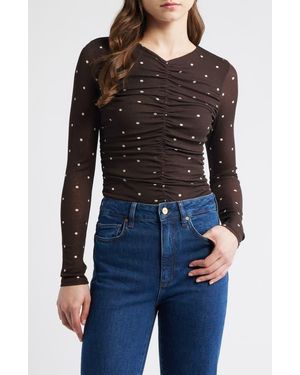 Rails Georgina Dot Ruched Top - Black