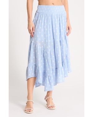 Abound Tiered Asymmetric Skirt - Blue