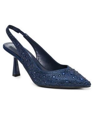 Nicole Miller Embellished Pointed Toe Slingback Pump - Blue
