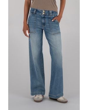 Kut From The Kloth Jodi Mid Rise Wide Leg Utility Jeans - Blue