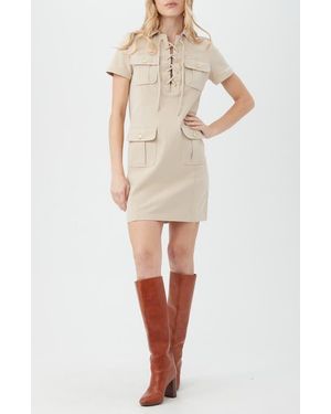 Trina Turk Cove Short Sleeve Utility Dress - Natural