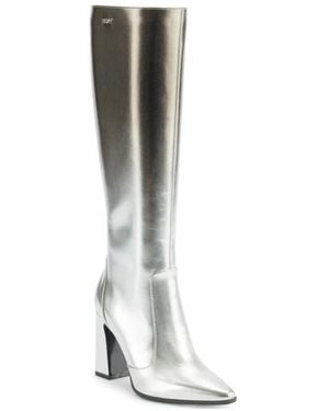 DKNY Soryn Block Heel Knee High Boot - White