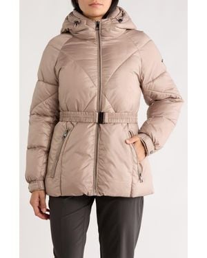 BCBGeneration Missy Belted Puffer Coat - Natural
